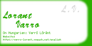 lorant varro business card